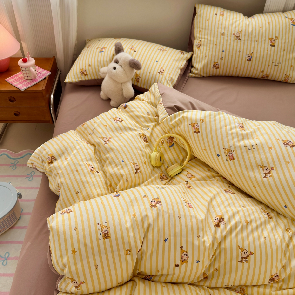 91家纺网 家纺一手货源 找家纺 （总）德比尔斯  2026新款古法水洗仿棉云感棉小布袋四件套