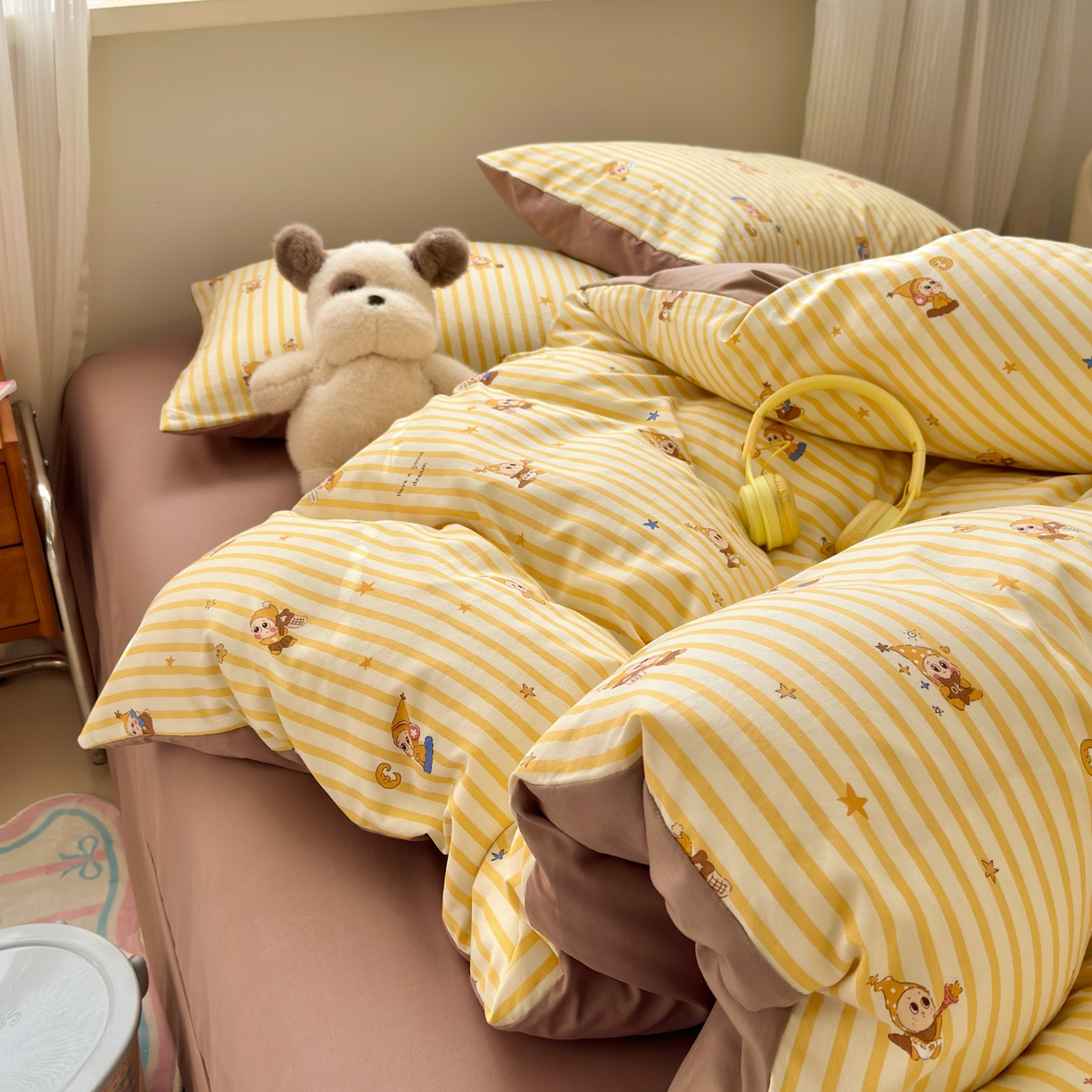 91家纺网 家纺一手货源 找家纺 （总）德比尔斯  2026新款古法水洗仿棉云感棉小布袋四件套