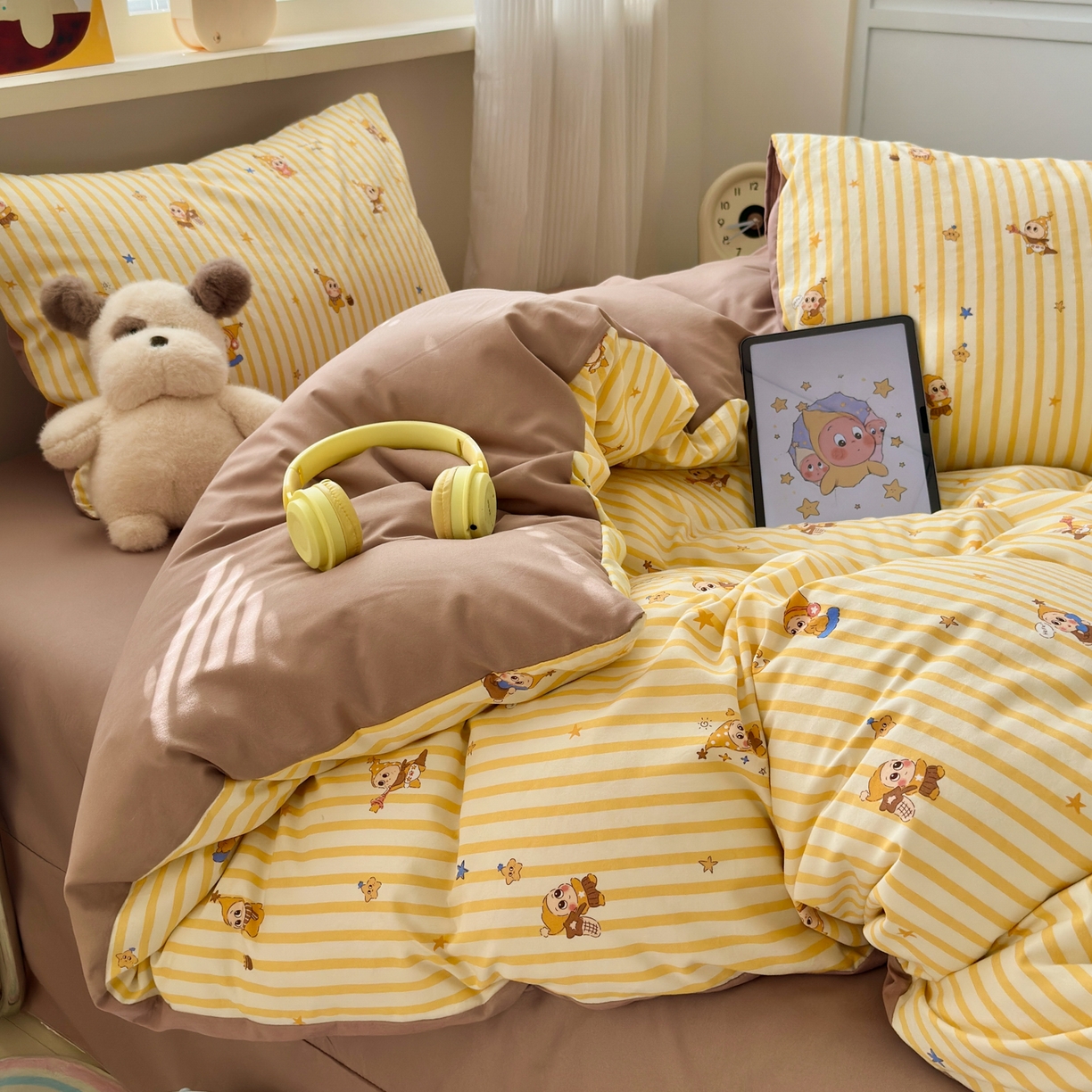 91家纺网 家纺一手货源 找家纺 （总）德比尔斯  2026新款古法水洗仿棉云感棉小布袋四件套