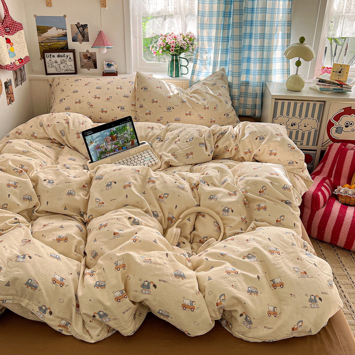 91家纺网 家纺一手货源 找家纺 （总）焱博家纺 2026新款A类全棉双层纱系列四件套