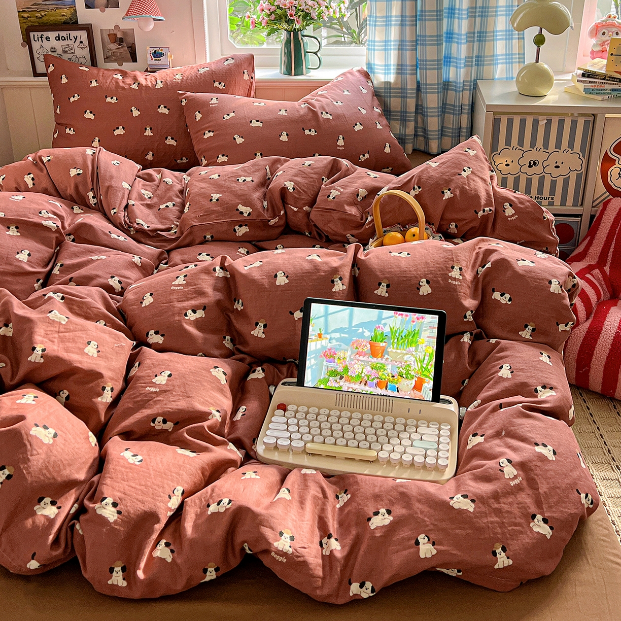 91家纺网 家纺一手货源 找家纺 （总）焱博家纺 2026新款A类全棉双层纱系列四件套