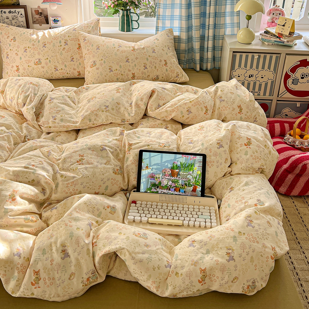 91家纺网 家纺一手货源 找家纺 （总）焱博家纺 2026新款A类全棉双层纱系列四件套