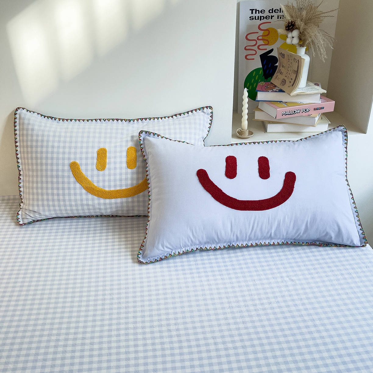 91家纺网 家纺一手货源 找家纺 炫拼家纺 2026新款A类全棉水洗棉贝壳边毛巾绣四件套-炫彩系列 炫彩-蓝