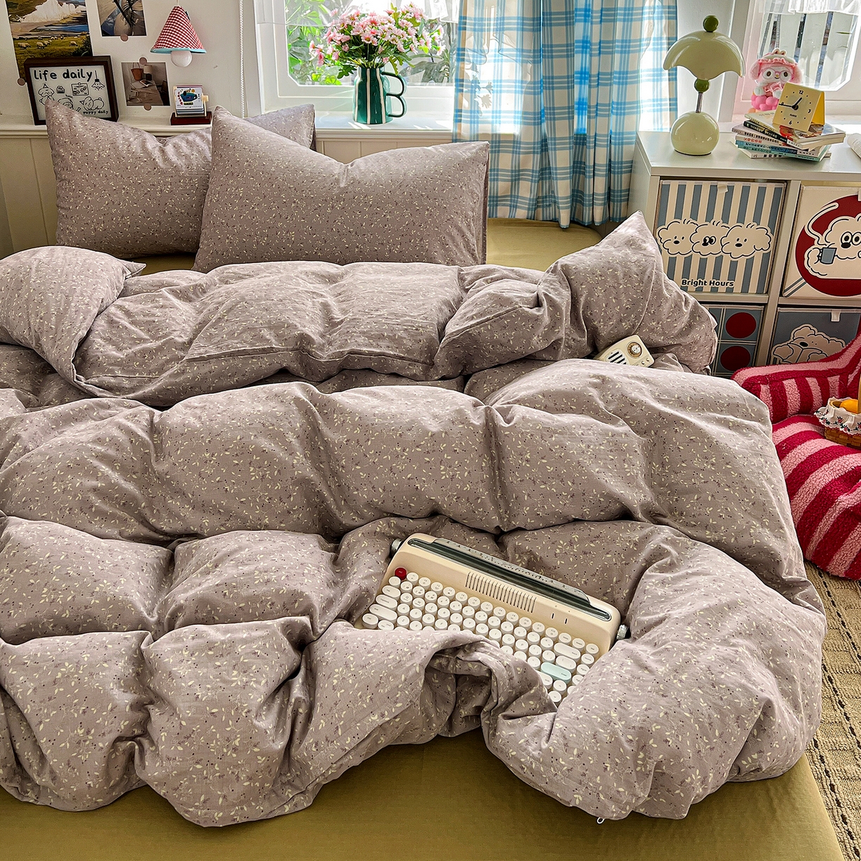 91家纺网 家纺一手货源 找家纺 （总）焱博家纺 2026新款A类全棉双层纱系列四件套