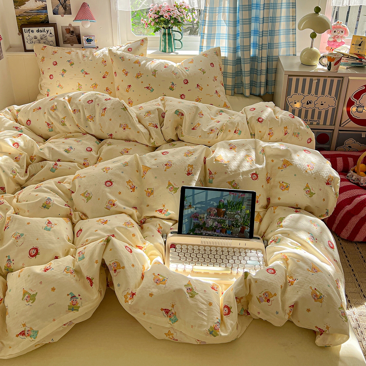 91家纺网 家纺一手货源 找家纺 （总）焱博家纺 2026新款A类全棉双层纱系列四件套