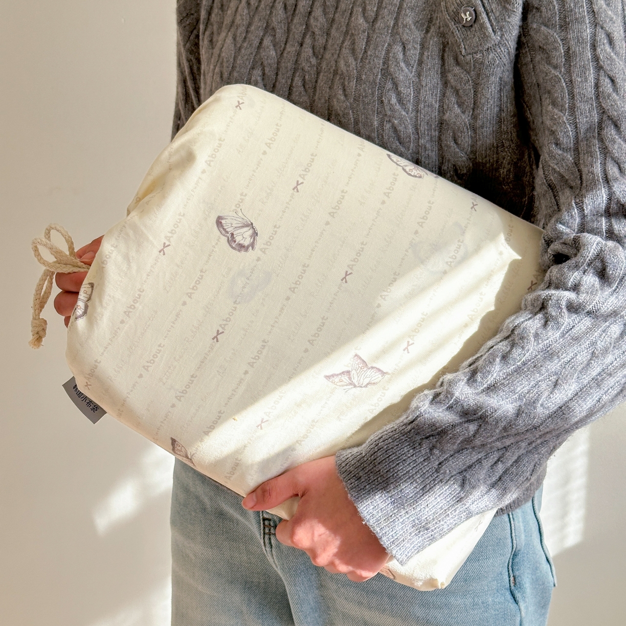 德比尔斯  2026新款古法水洗仿棉云感棉小布袋四件套 蝶舞飞