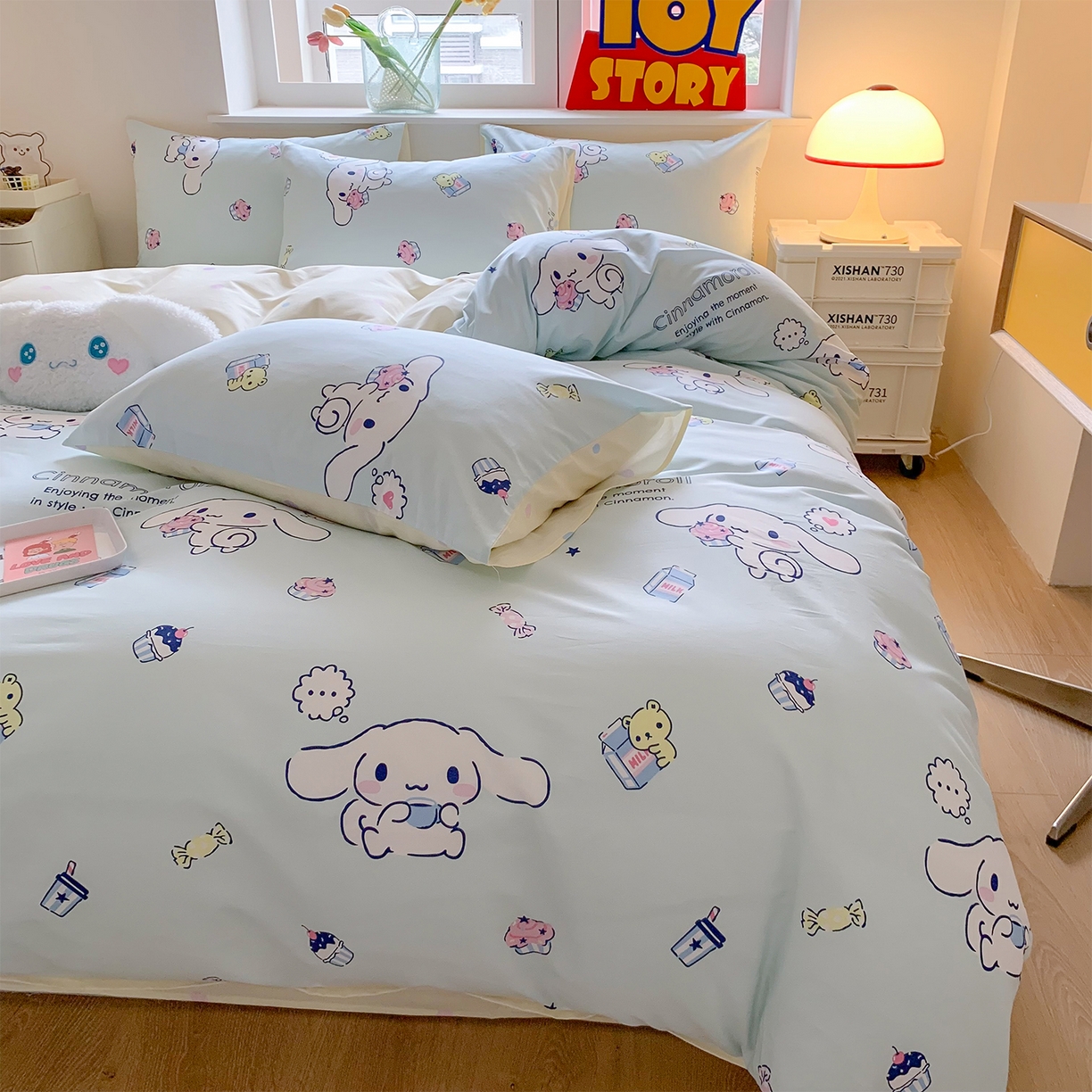 91家纺网 家纺一手货源 找家纺 玉元坊 2026新款正版授权三丽鸥系列全棉纯棉床单四件套学生三件套-大耳狗帕恰狗布丁狗系列 牛奶大耳狗【简约款】