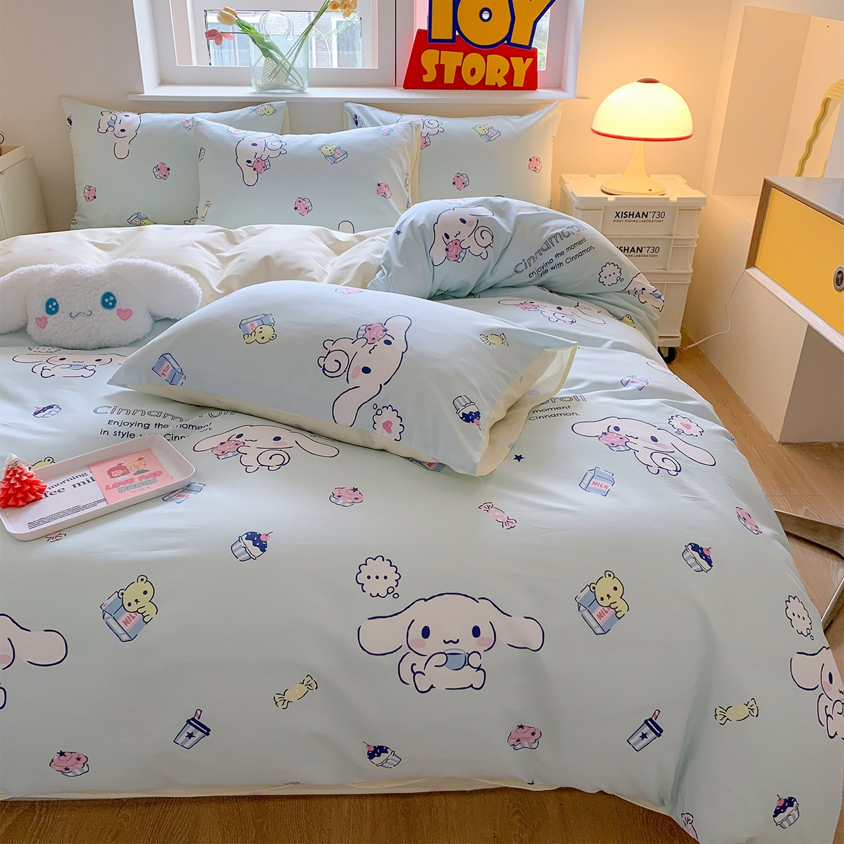 91家纺网 家纺一手货源 找家纺 玉元坊 2026新款正版授权三丽鸥系列全棉纯棉床单四件套学生三件套-大耳狗帕恰狗布丁狗系列 牛奶大耳狗【简约款】