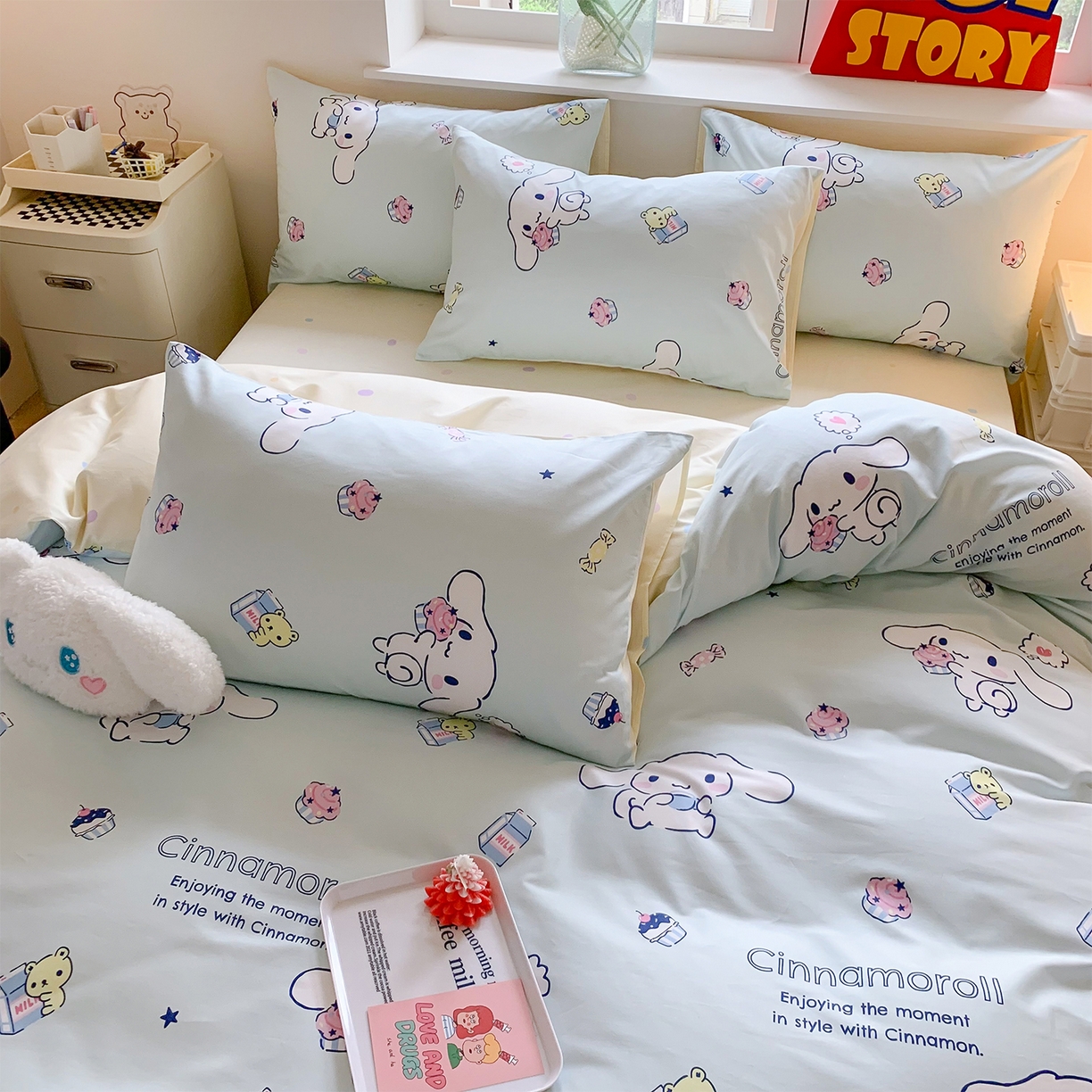 91家纺网 家纺一手货源 找家纺 玉元坊 2026新款正版授权三丽鸥系列全棉纯棉床单四件套学生三件套-大耳狗帕恰狗布丁狗系列 牛奶大耳狗【简约款】