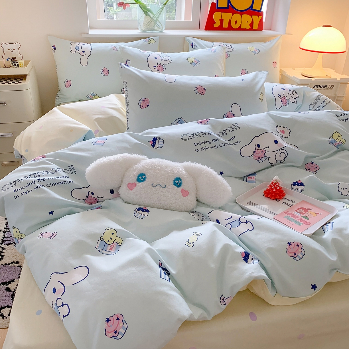 91家纺网 家纺一手货源 找家纺 玉元坊 2026新款正版授权三丽鸥系列全棉纯棉床单四件套学生三件套-大耳狗帕恰狗布丁狗系列 牛奶大耳狗【简约款】