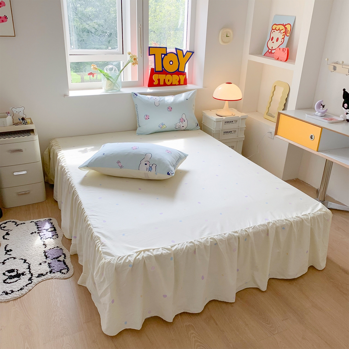 91家纺网 家纺一手货源 找家纺 玉元坊 2026新款正版授权三丽鸥系列全棉纯棉床单四件套学生三件套-大耳狗帕恰狗布丁狗系列 牛奶大耳狗【简约款】