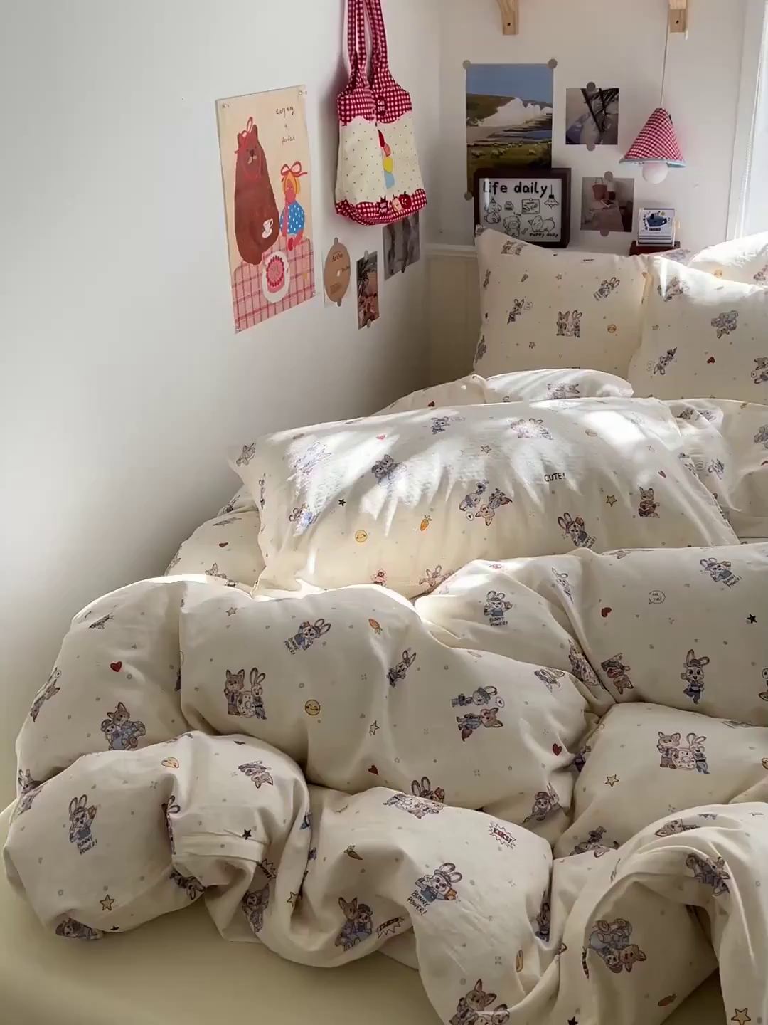 91家纺网 家纺一手货源 找家纺 焱博家纺 2026新款A类全棉双层纱系列四件套 疯狂小CP