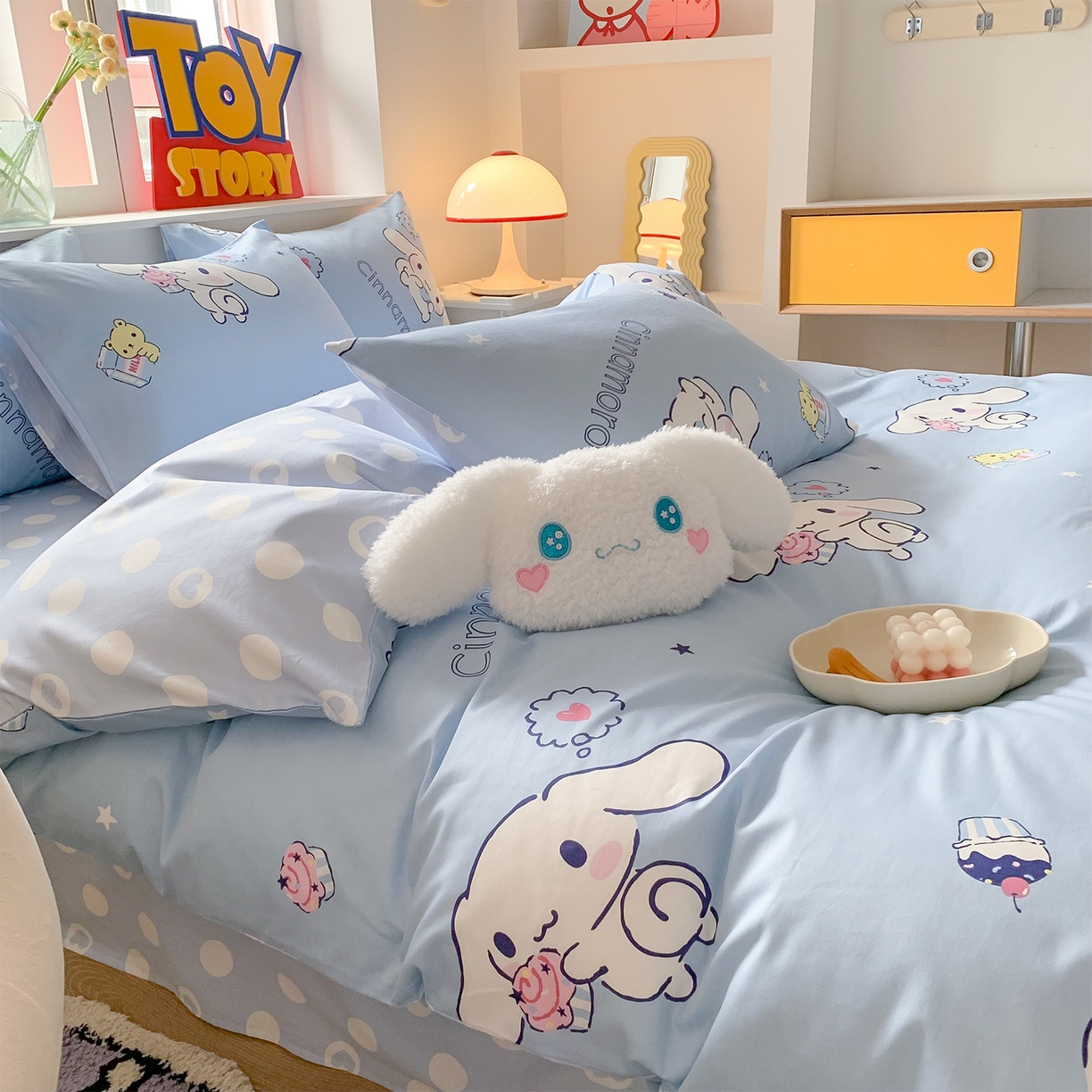 91家纺网 家纺一手货源 找家纺 玉元坊 2026新款正版授权三丽鸥系列全棉纯棉床单四件套学生三件套-大耳狗帕恰狗布丁狗系列 甜品玉桂狗【简约款】