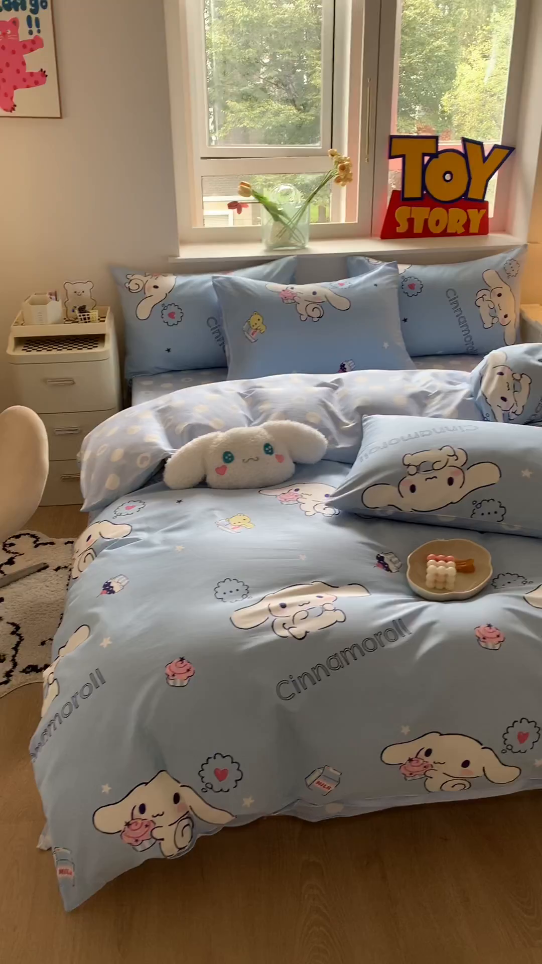 91家纺网 家纺一手货源 找家纺 玉元坊 2026新款正版授权三丽鸥系列全棉纯棉床单四件套学生三件套-大耳狗帕恰狗布丁狗系列 甜品玉桂狗【简约款】