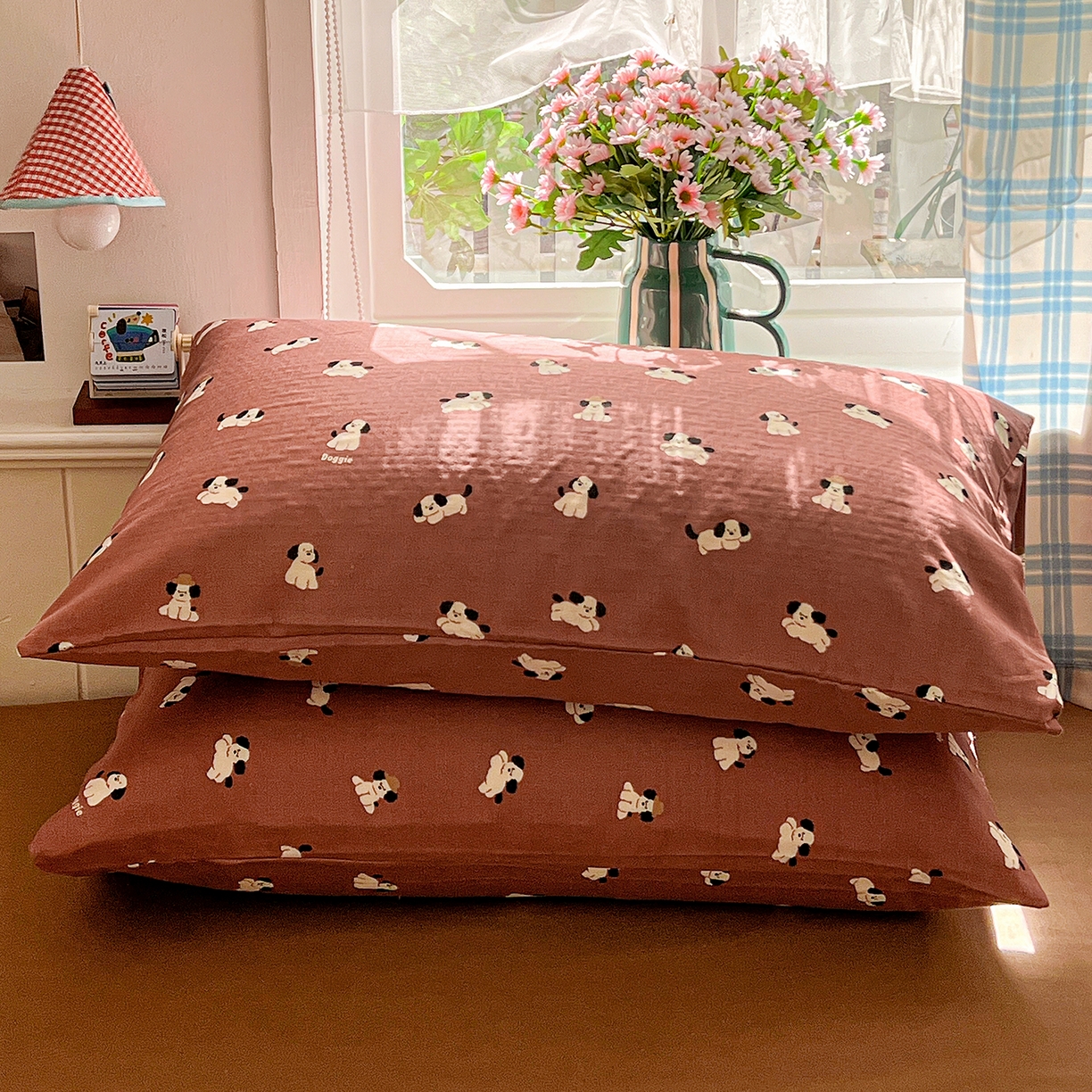 91家纺网 家纺一手货源 找家纺 焱博家纺 2026新款A类全棉双层纱系列四件套 焦糖奶汪