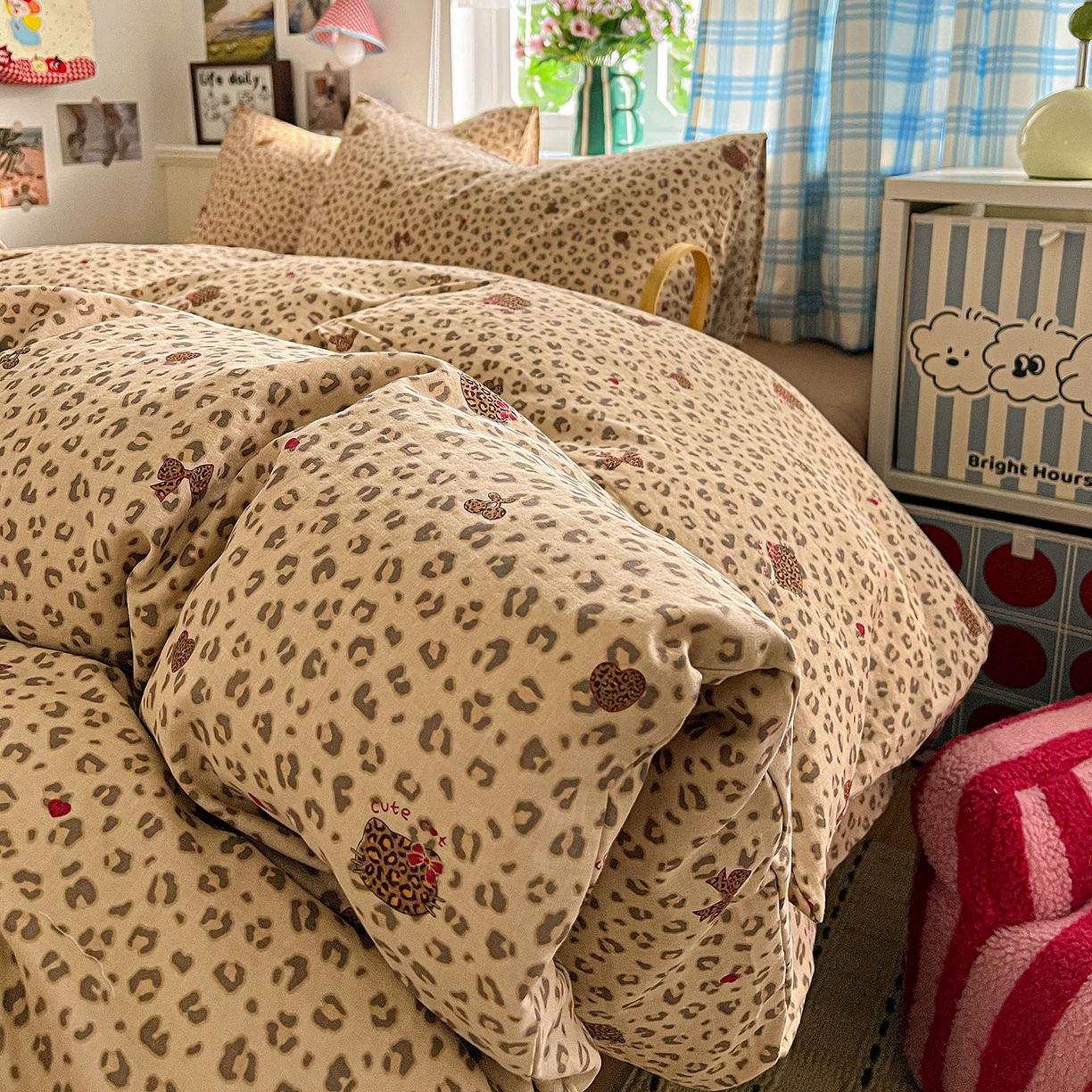 91家纺网 家纺一手货源 找家纺 焱博家纺 2026新款A类全棉双层纱系列四件套 千禧少女