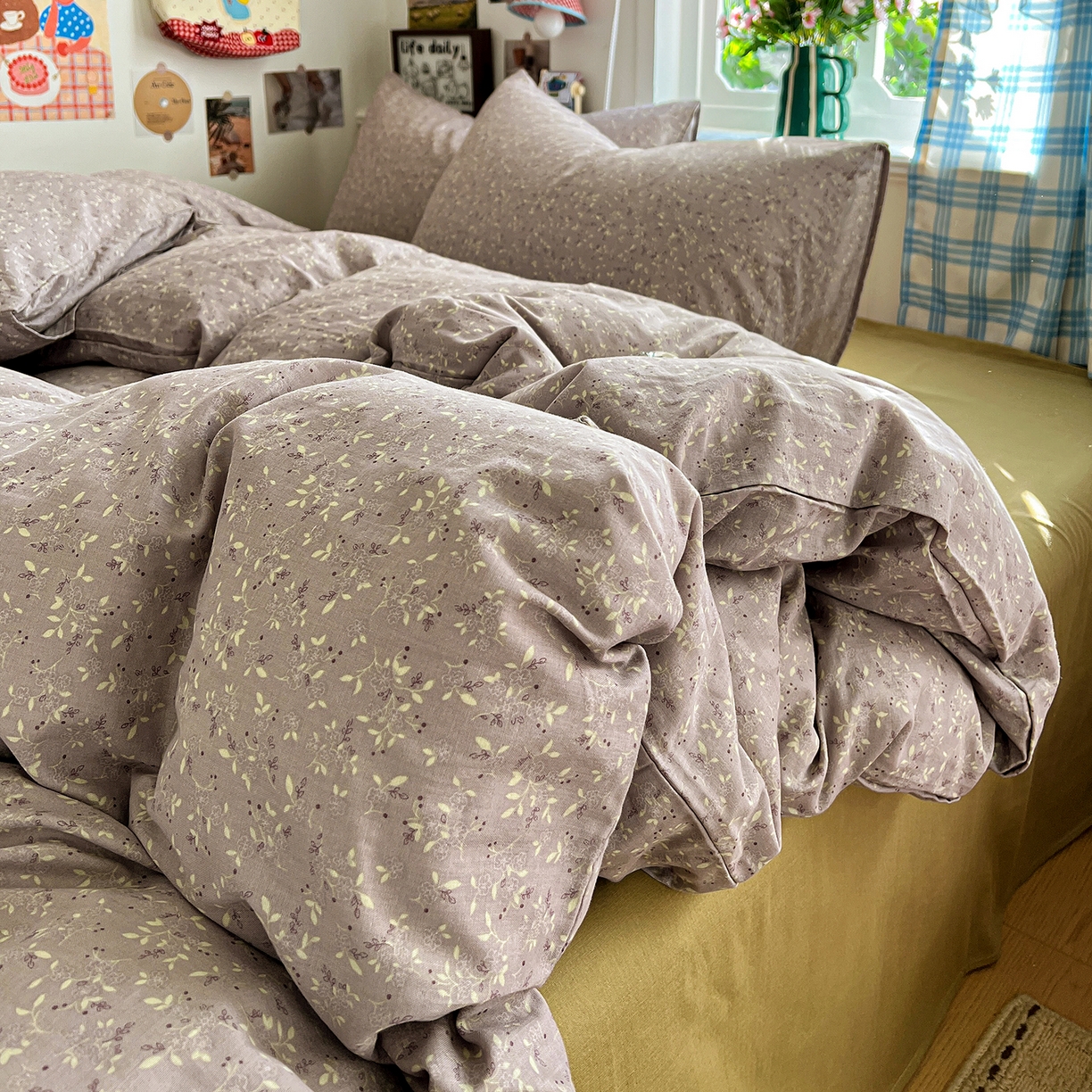 91家纺网 家纺一手货源 找家纺 焱博家纺 2026新款A类全棉双层纱系列四件套 温锦织