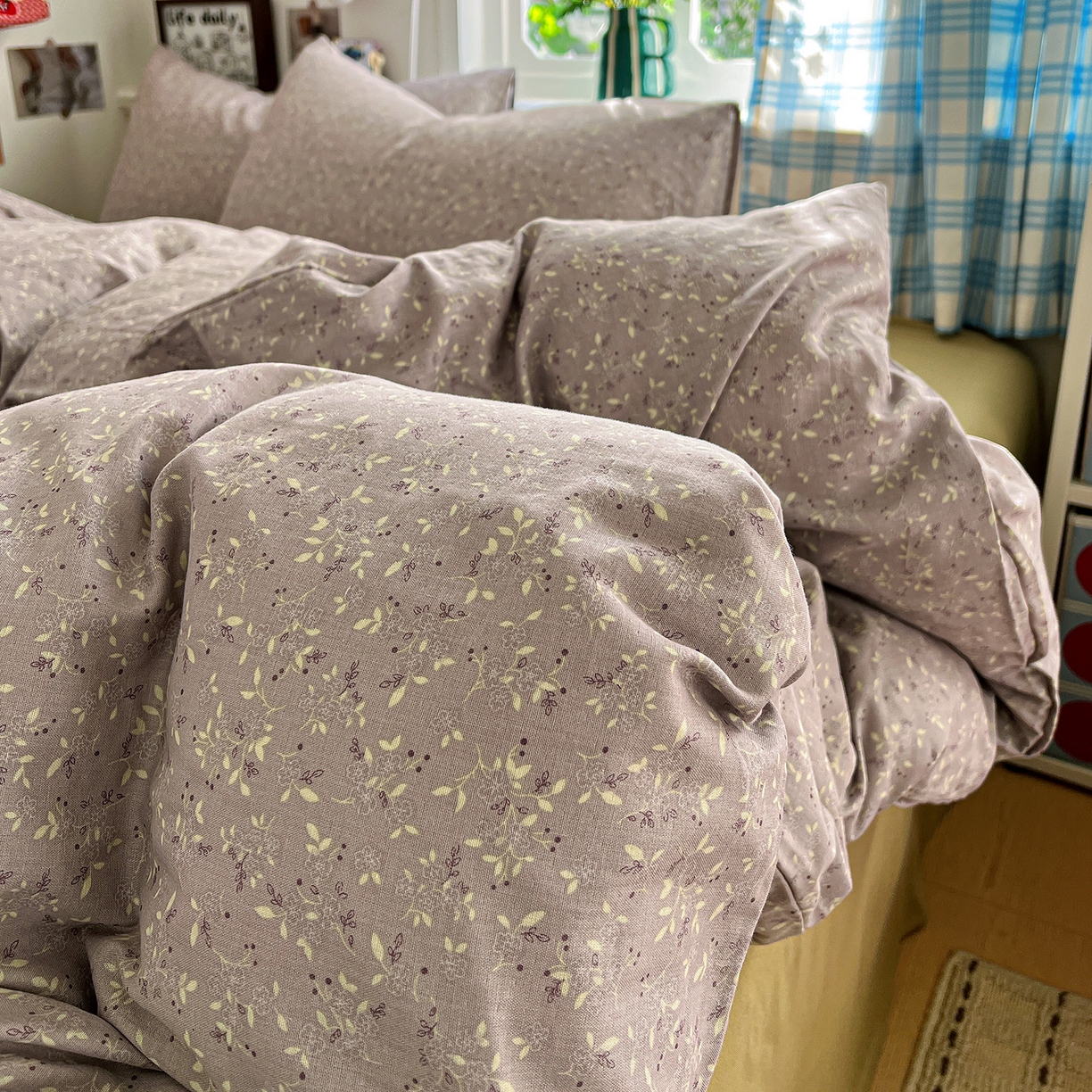 91家纺网 家纺一手货源 找家纺 焱博家纺 2026新款A类全棉双层纱系列四件套 温锦织