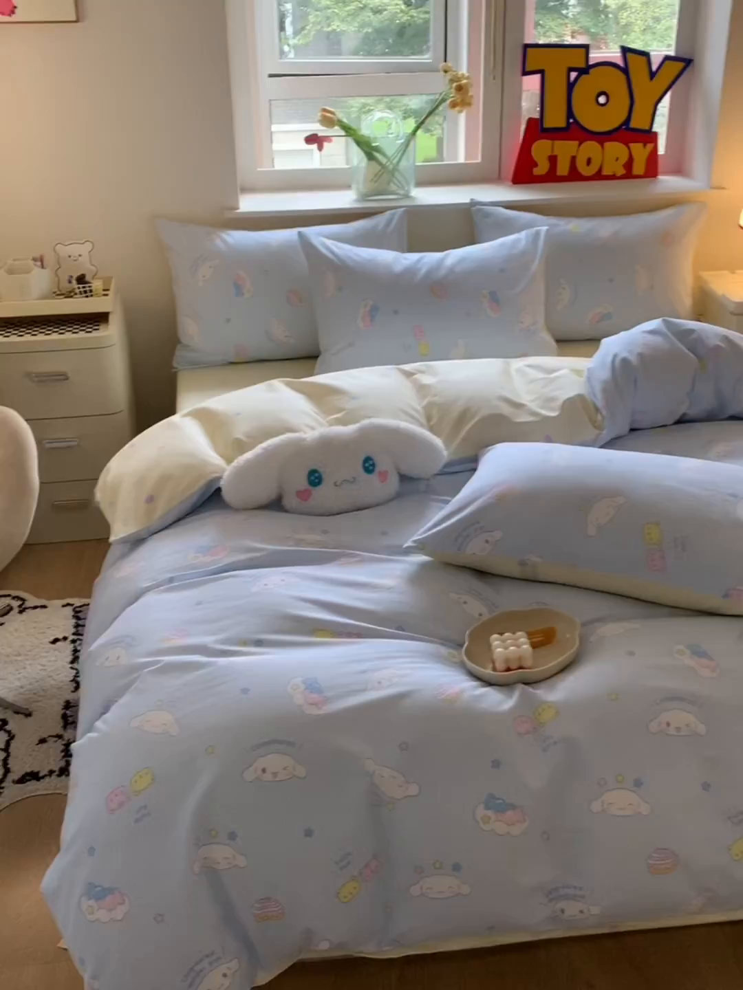 91家纺网 家纺一手货源 找家纺 玉元坊 2026新款正版授权三丽鸥系列全棉纯棉床单四件套学生三件套-大耳狗帕恰狗布丁狗系列 云朵大耳狗【简约款】