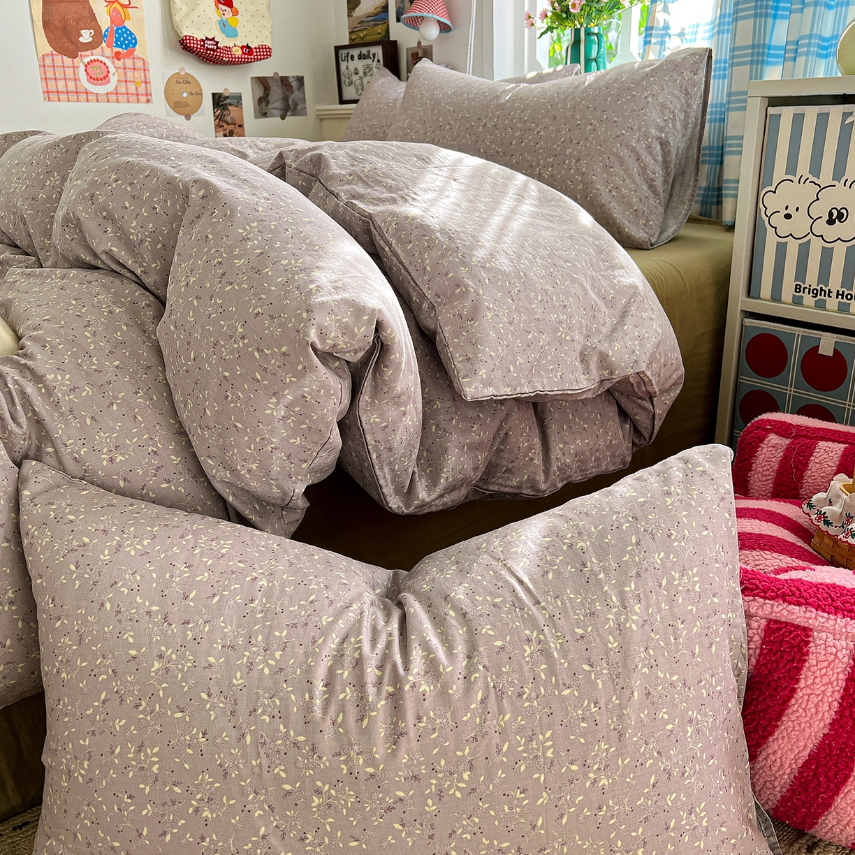 91家纺网 家纺一手货源 找家纺 焱博家纺 2026新款A类全棉双层纱系列四件套 温锦织