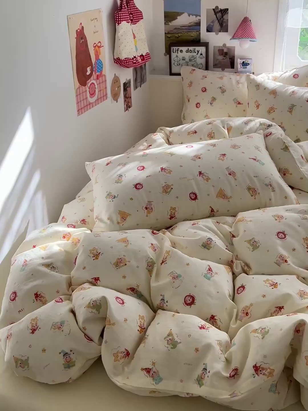 91家纺网 家纺一手货源 找家纺 焱博家纺 2026新款A类全棉双层纱系列四件套 星仔软糖