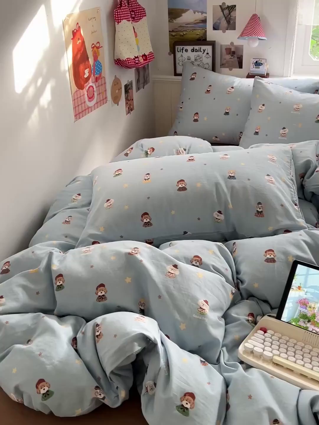 91家纺网 家纺一手货源 找家纺 焱博家纺 2026新款A类全棉双层纱系列四件套 眼镜家族