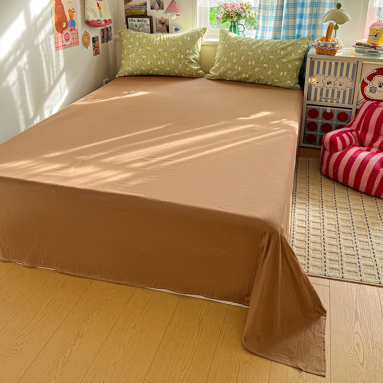 91家纺网 家纺一手货源 找家纺 焱博家纺 2026新款A类全棉双层纱系列四件套 长鼻子花园