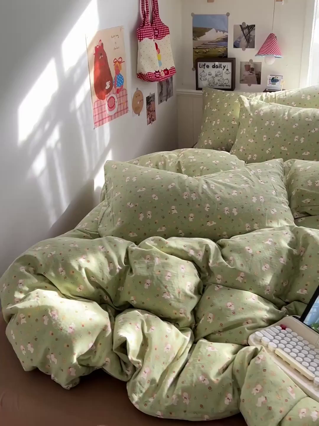 91家纺网 家纺一手货源 找家纺 焱博家纺 2026新款A类全棉双层纱系列四件套 长鼻子花园