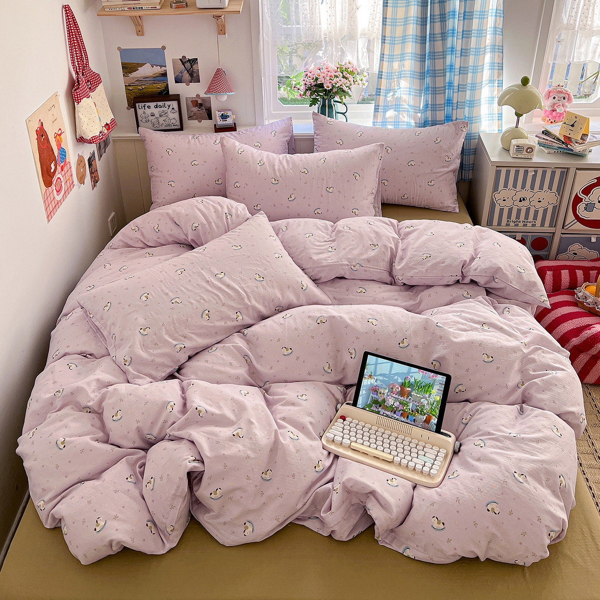 91家纺网 家纺一手货源 找家纺 （总）焱博家纺 2026新款A类全棉双层纱系列单被套