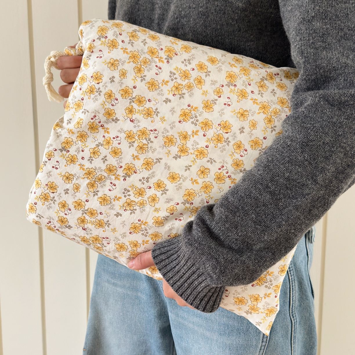 德比尔斯  2026新款古法水洗仿棉云感棉小布袋四件套 阳光花园