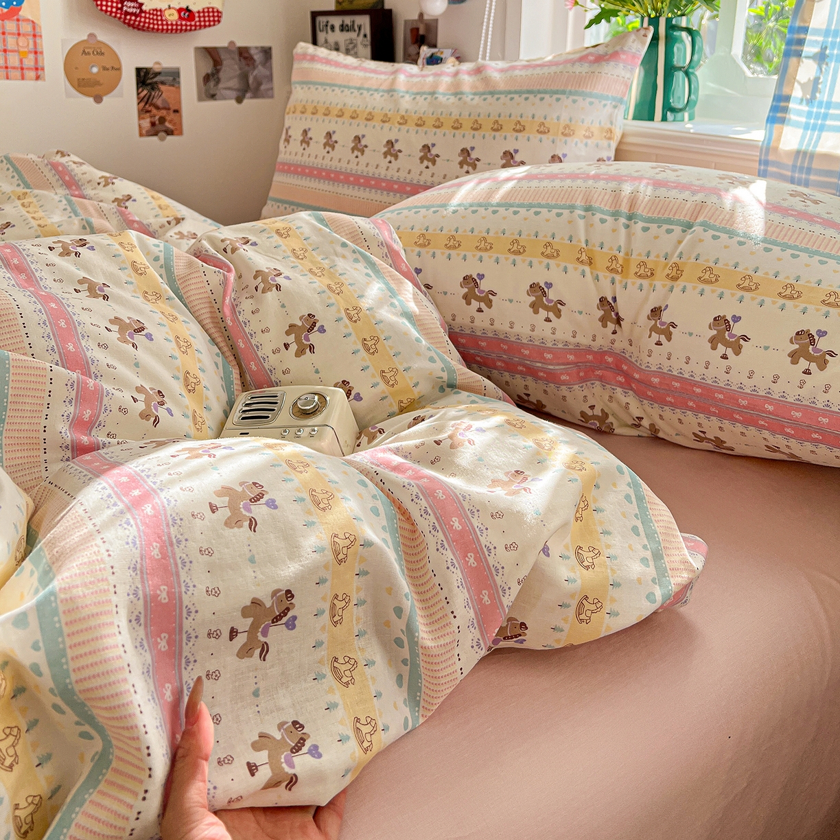 91家纺网 家纺一手货源 找家纺 （总）焱博家纺 2026新款A类全棉双层纱系列单被套