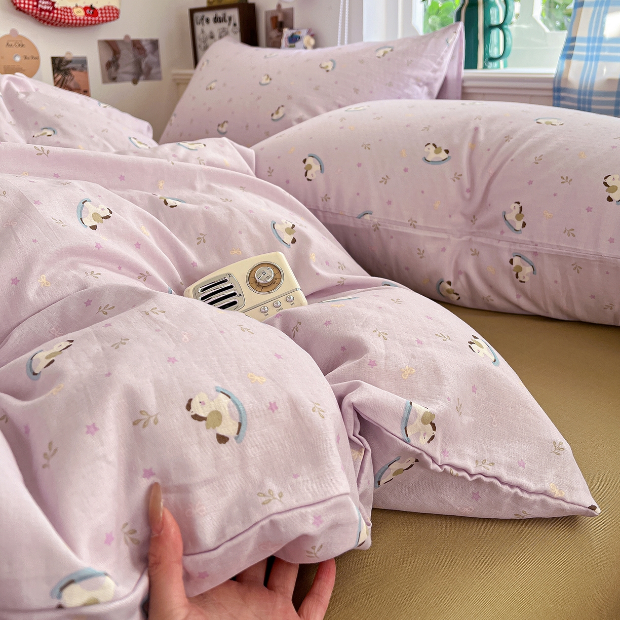 焱博家纺 2026新款A类全棉双层纱系列单被套 宝妮乐园