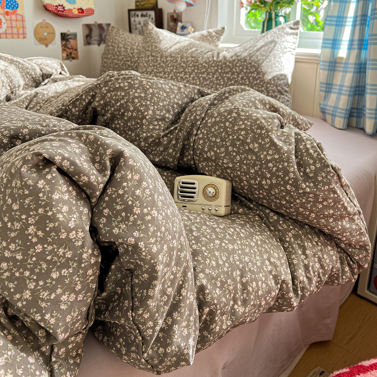 91家纺网 家纺一手货源 找家纺 焱博家纺 2026新款A类全棉双层纱系列单被套 点点蔓纱