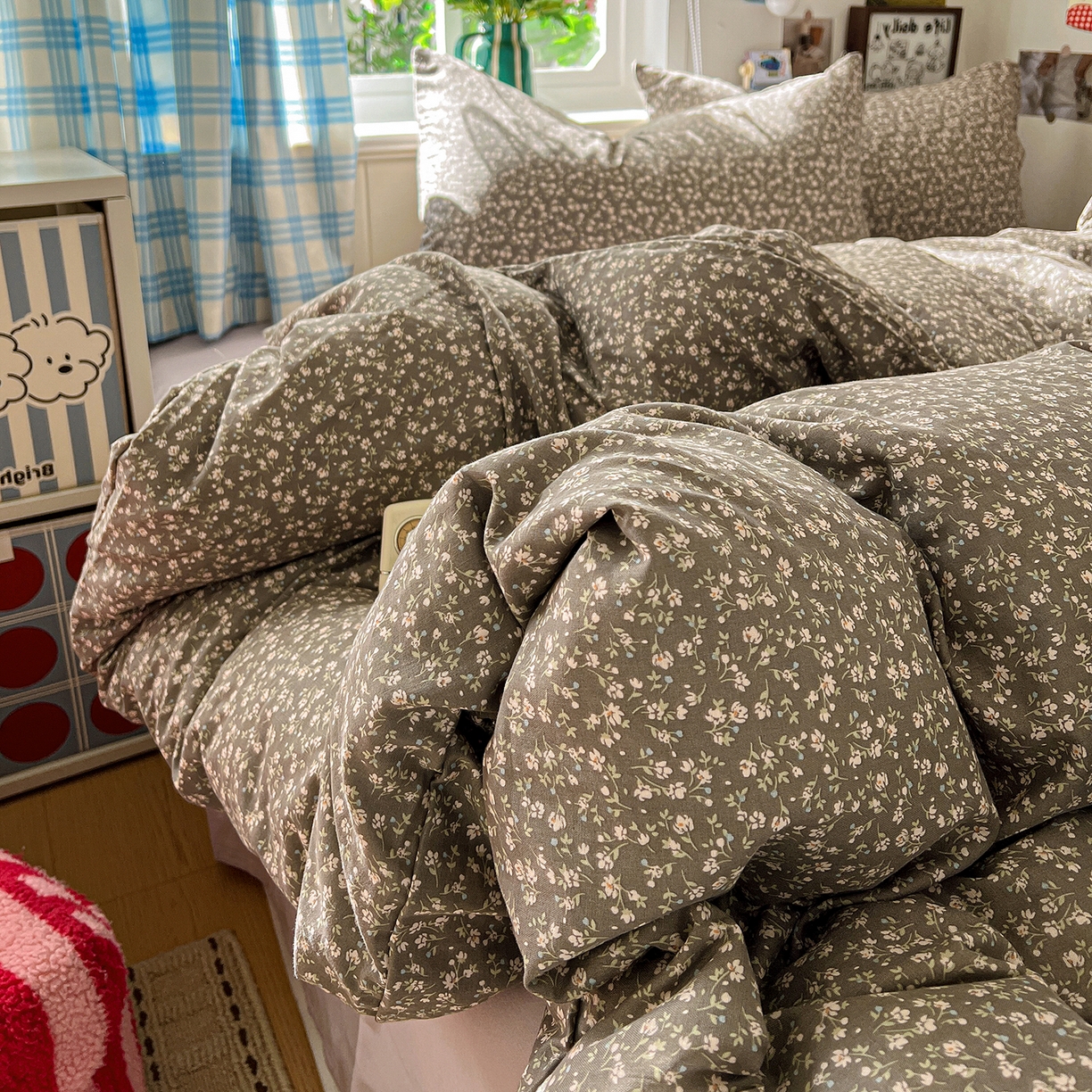 91家纺网 家纺一手货源 找家纺 焱博家纺 2026新款A类全棉双层纱系列单被套 点点蔓纱