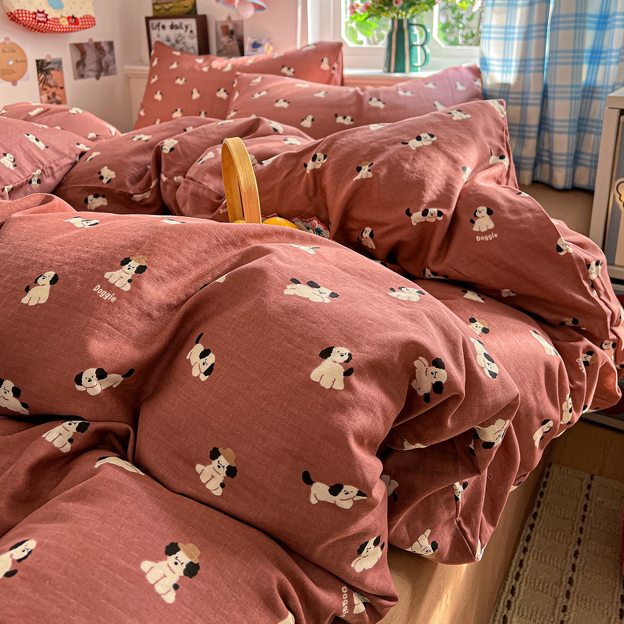 91家纺网 家纺一手货源 找家纺 焱博家纺 2026新款A类全棉双层纱系列单被套 焦糖奶汪