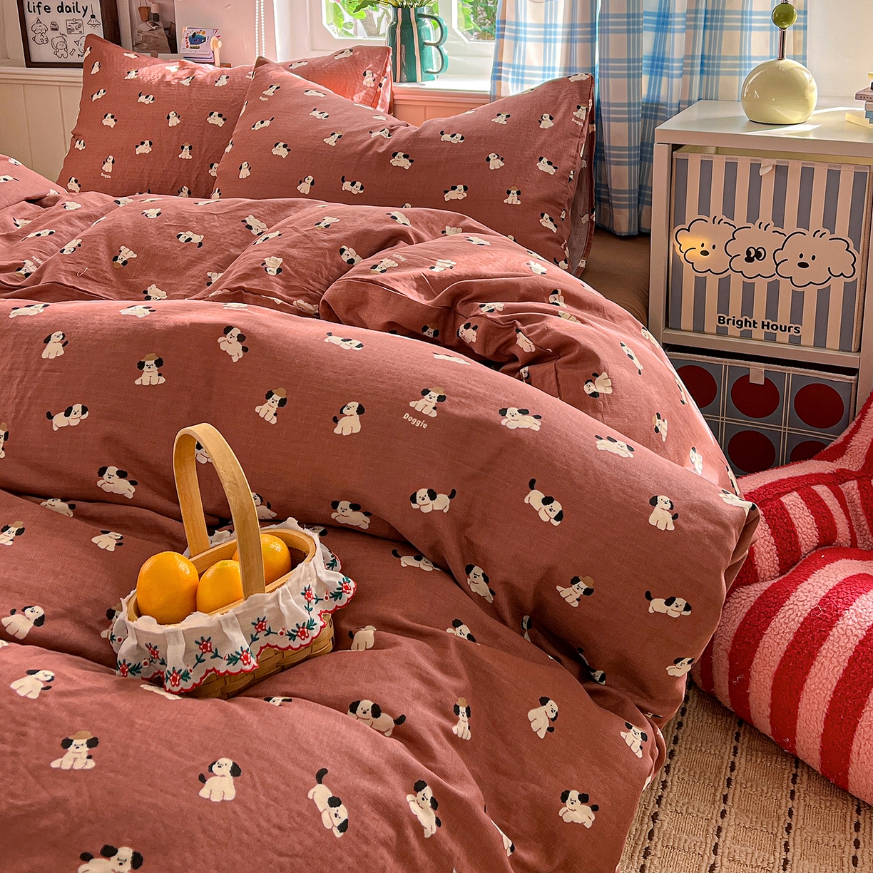 91家纺网 家纺一手货源 找家纺 焱博家纺 2026新款A类全棉双层纱系列单被套 焦糖奶汪