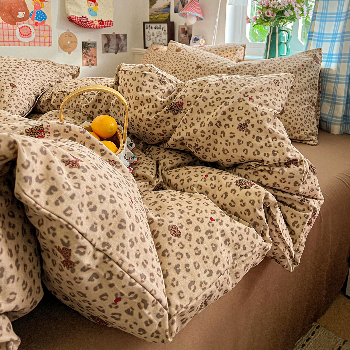 91家纺网 家纺一手货源 找家纺 焱博家纺 2026新款A类全棉双层纱系列单被套 千禧少女