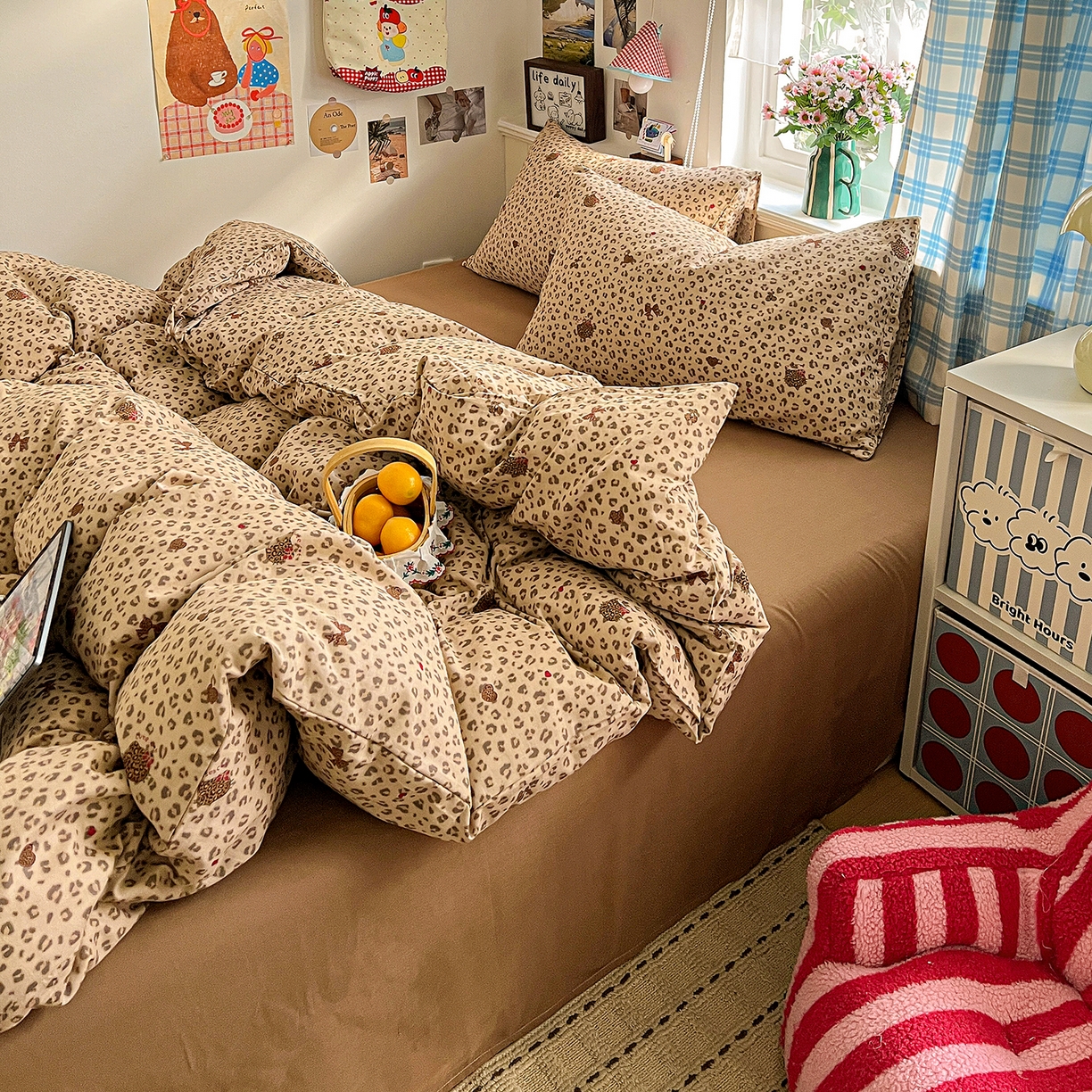 91家纺网 家纺一手货源 找家纺 焱博家纺 2026新款A类全棉双层纱系列单被套 千禧少女