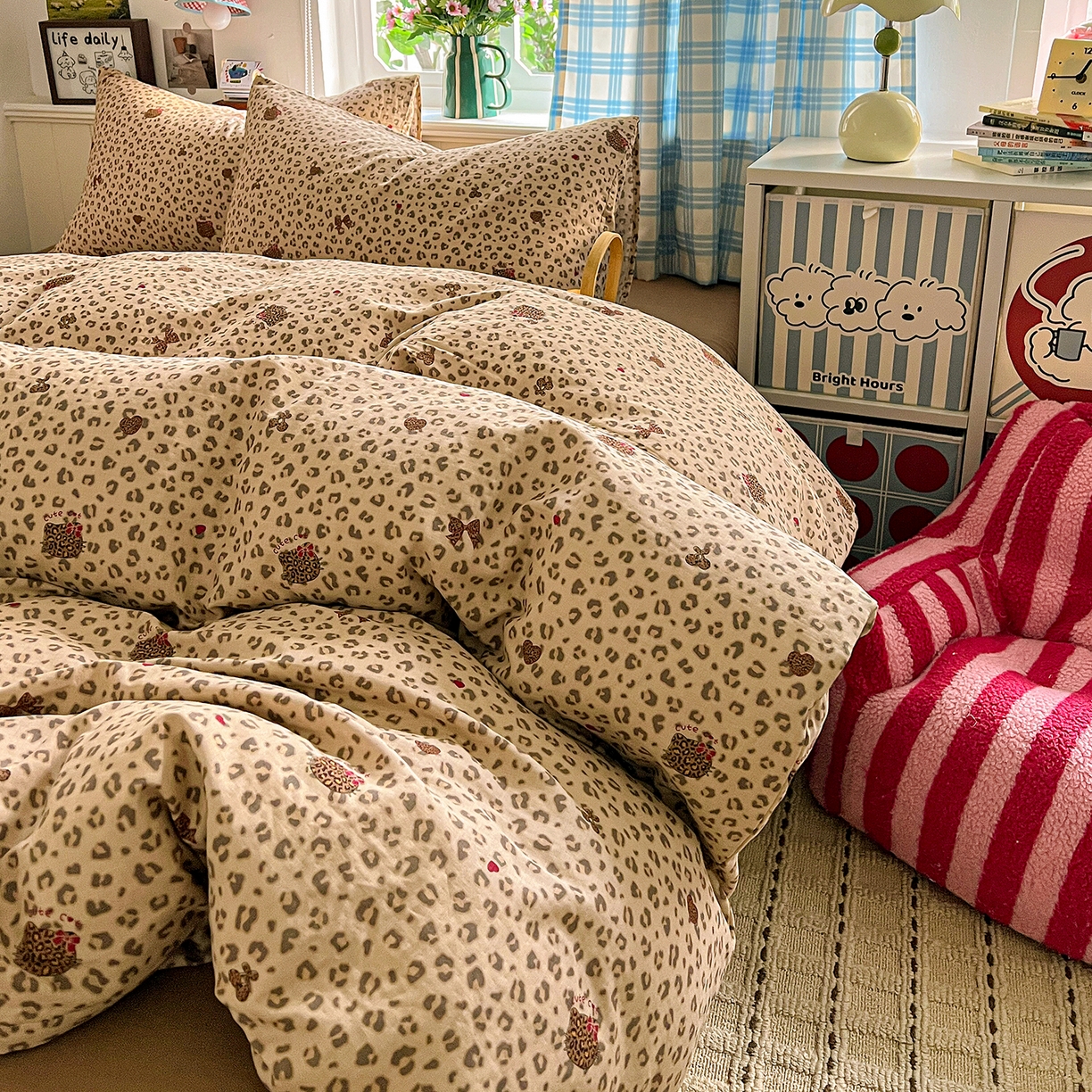 91家纺网 家纺一手货源 找家纺 焱博家纺 2026新款A类全棉双层纱系列单被套 千禧少女