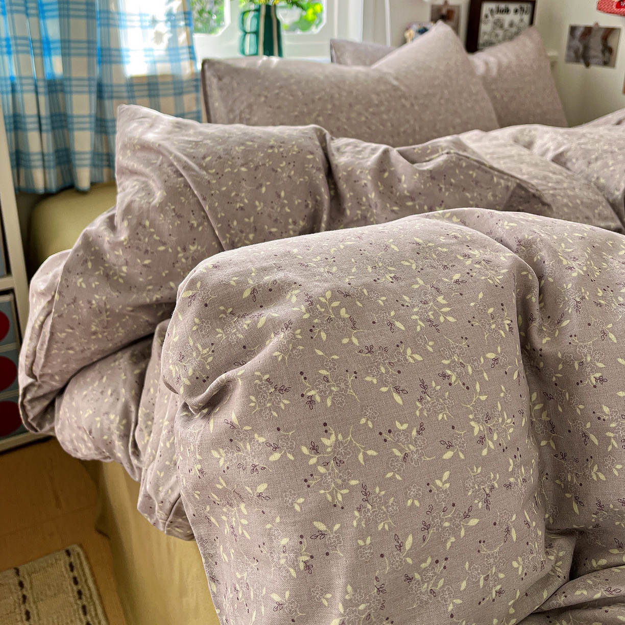 91家纺网 家纺一手货源 找家纺 焱博家纺 2026新款A类全棉双层纱系列单被套 温锦织