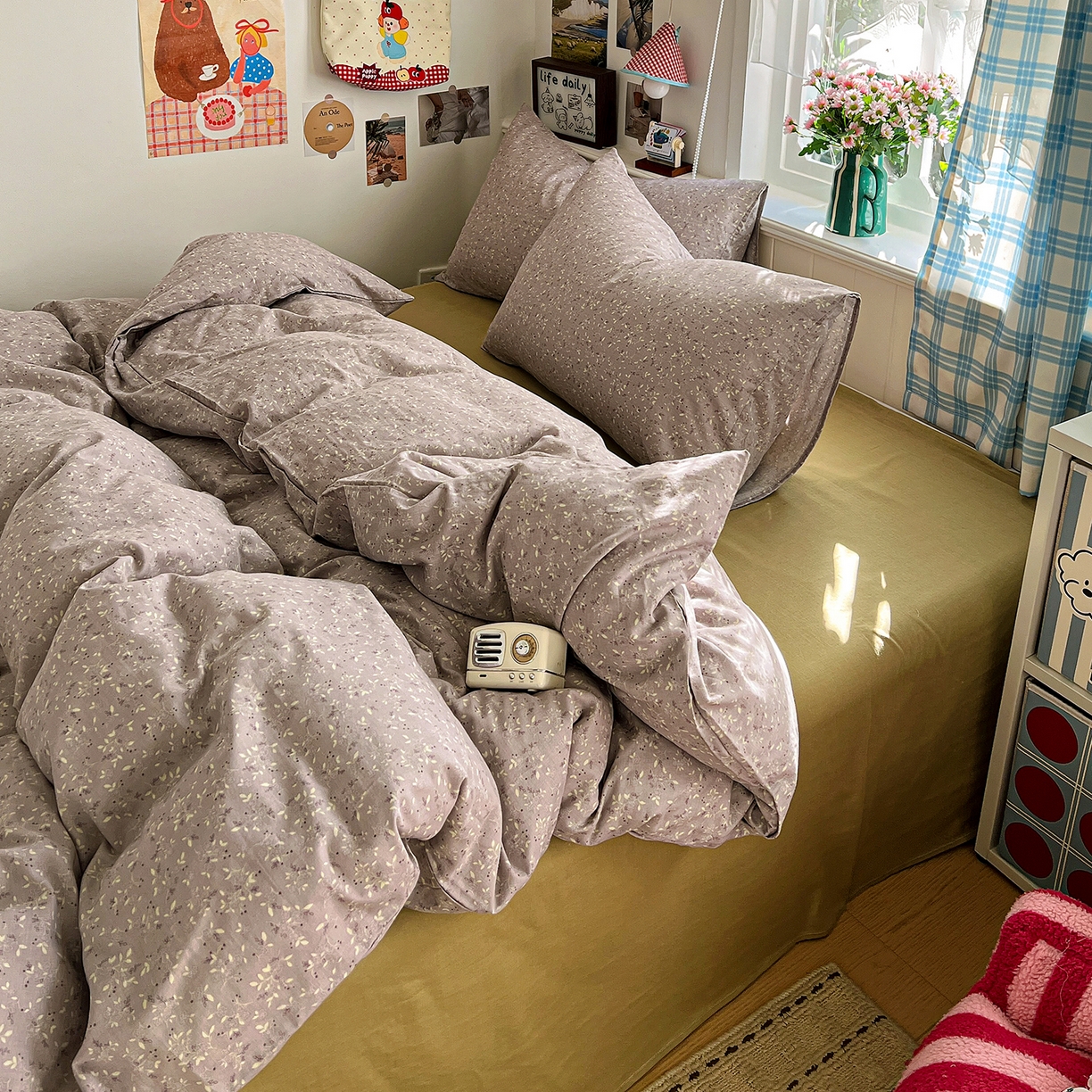 91家纺网 家纺一手货源 找家纺 焱博家纺 2026新款A类全棉双层纱系列单被套 温锦织