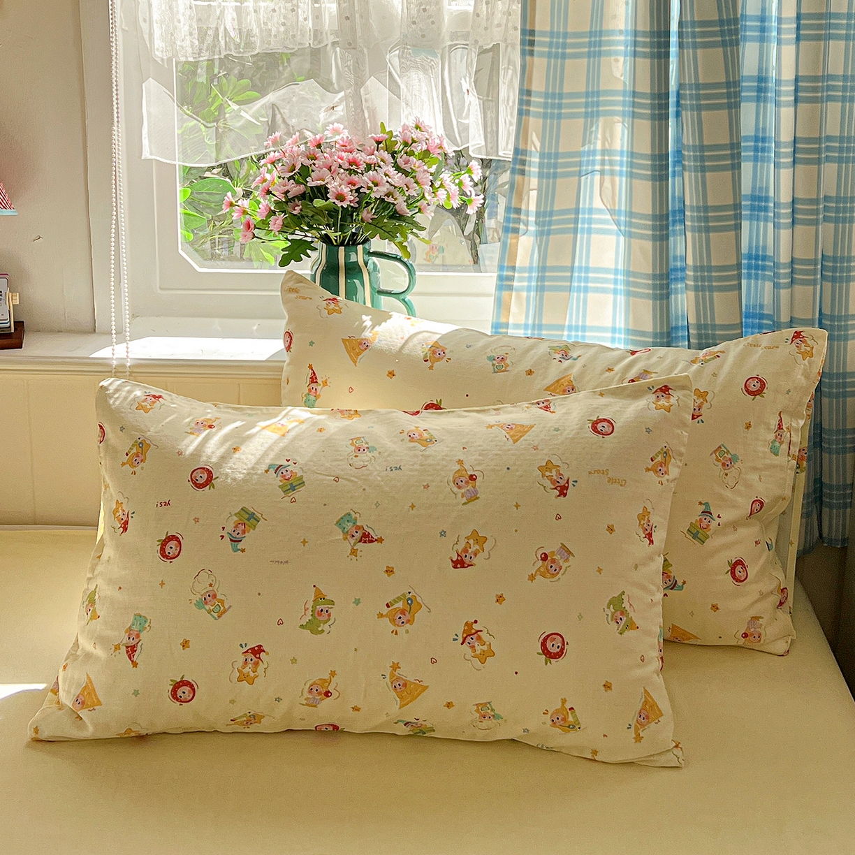 91家纺网 家纺一手货源 找家纺 焱博家纺 2026新款A类全棉双层纱系列单被套 星仔软糖