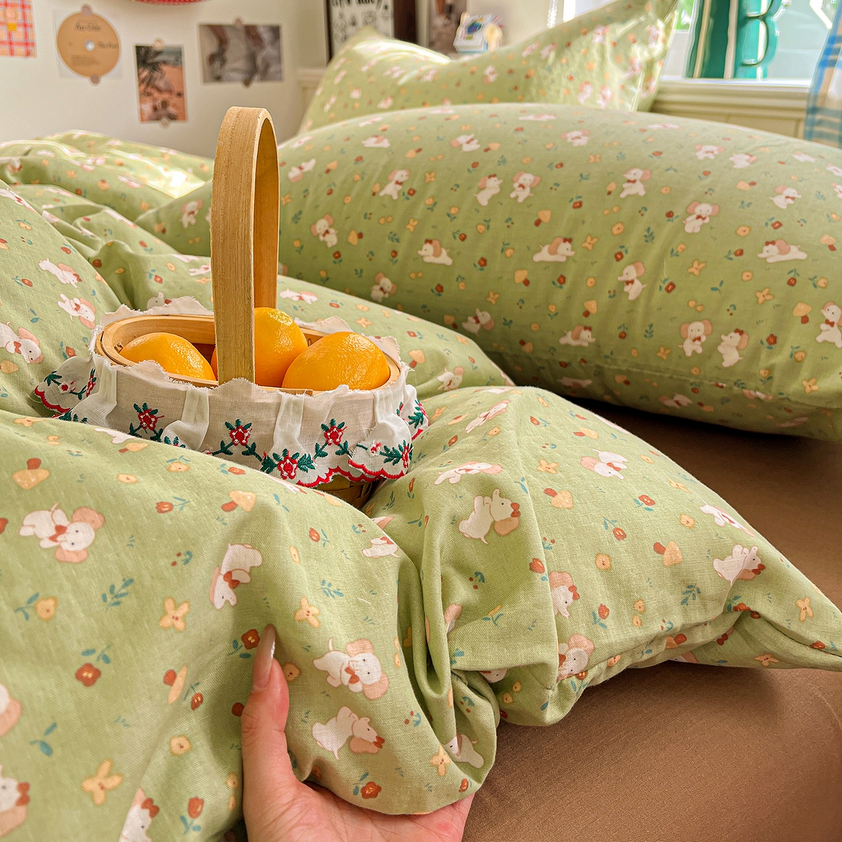 焱博家纺 2026新款A类全棉双层纱系列单被套 长鼻子花园