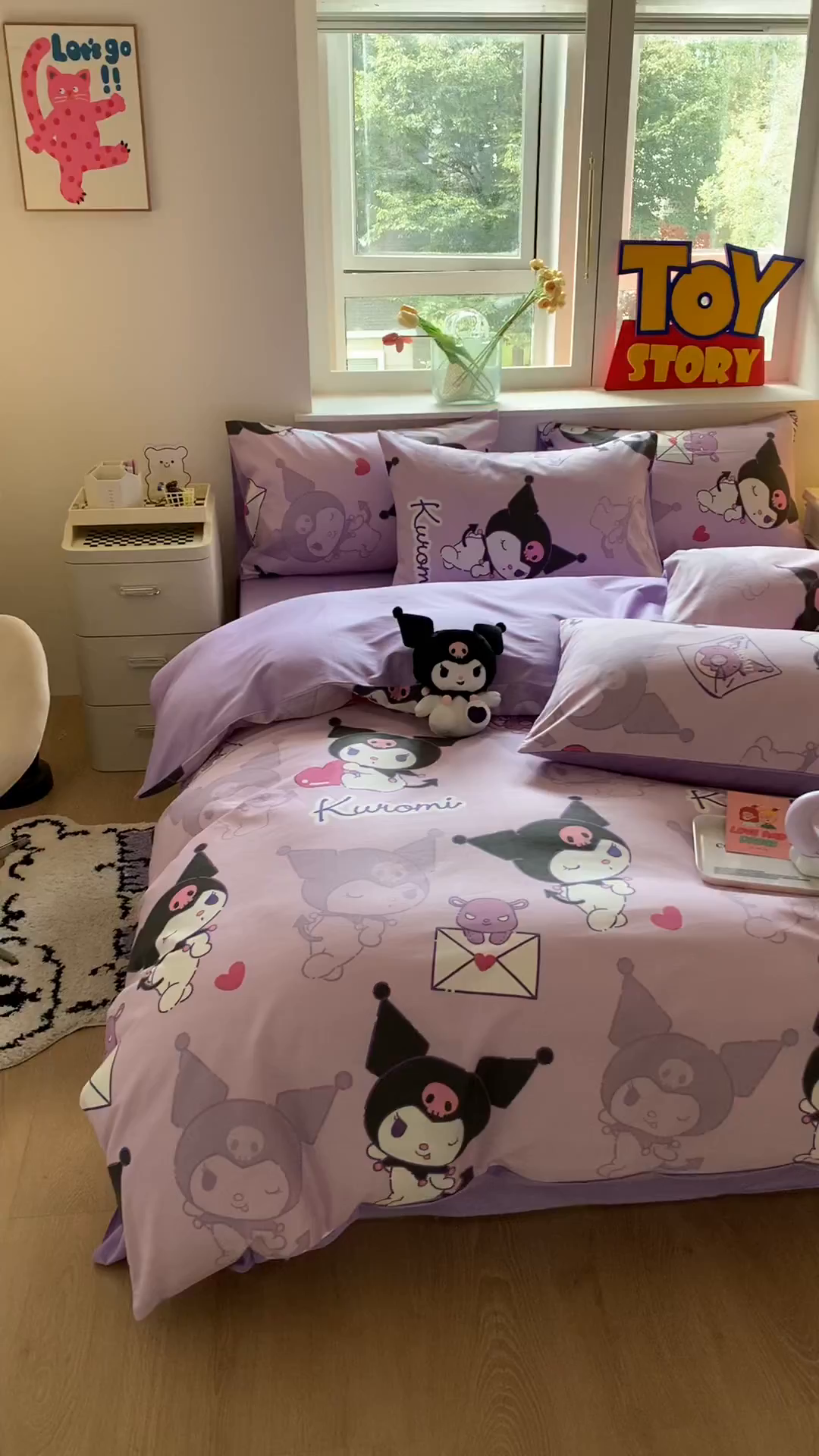 91家纺网 家纺一手货源 找家纺 玉元坊 2026新款正版授权三丽鸥系列全棉纯棉床单四件套学生三件套-库洛米系列 库洛米【简约款】