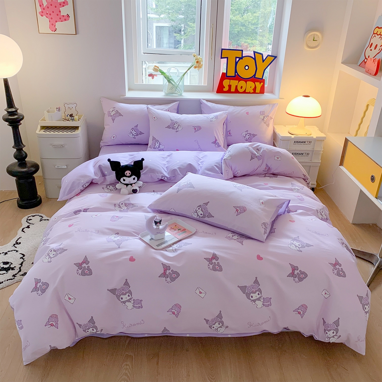 玉元坊 2026新款正版授权三丽鸥系列全棉纯棉床单四件套学生三件套-库洛米系列 库洛米宝贝【简约款】