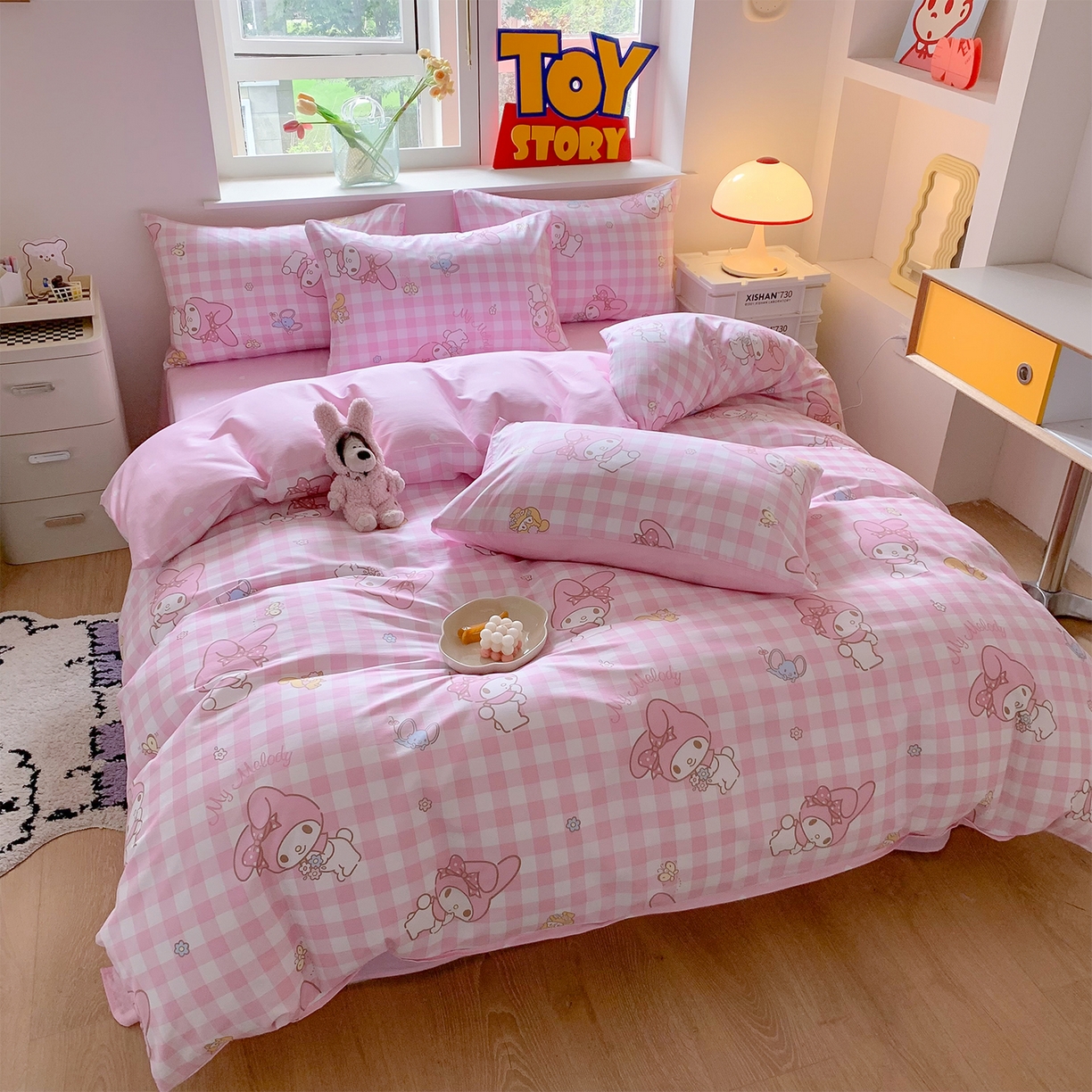 91家纺网 家纺一手货源 找家纺 （总）玉元坊 2026新款正版授权三丽鸥系列全棉纯棉床单四件套学生三件套-美乐蒂系列