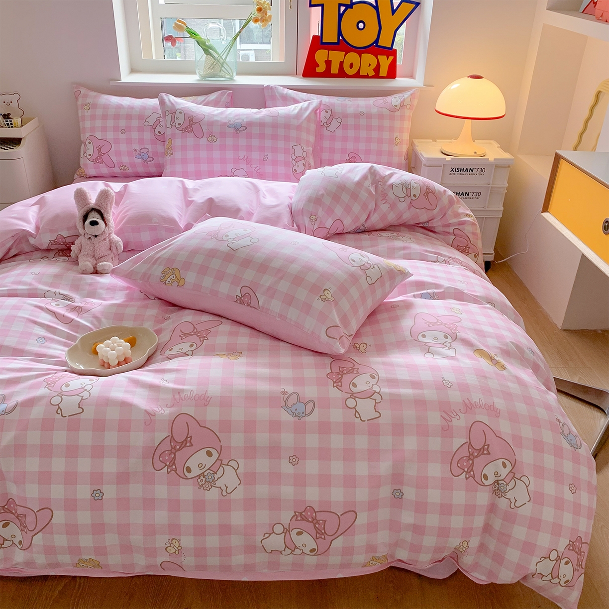 91家纺网 家纺一手货源 找家纺 （总）玉元坊 2026新款正版授权三丽鸥系列全棉纯棉床单四件套学生三件套-美乐蒂系列