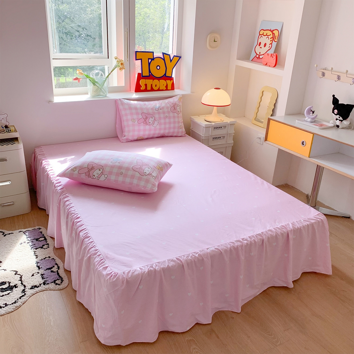 91家纺网 家纺一手货源 找家纺 （总）玉元坊 2026新款正版授权三丽鸥系列全棉纯棉床单四件套学生三件套-美乐蒂系列