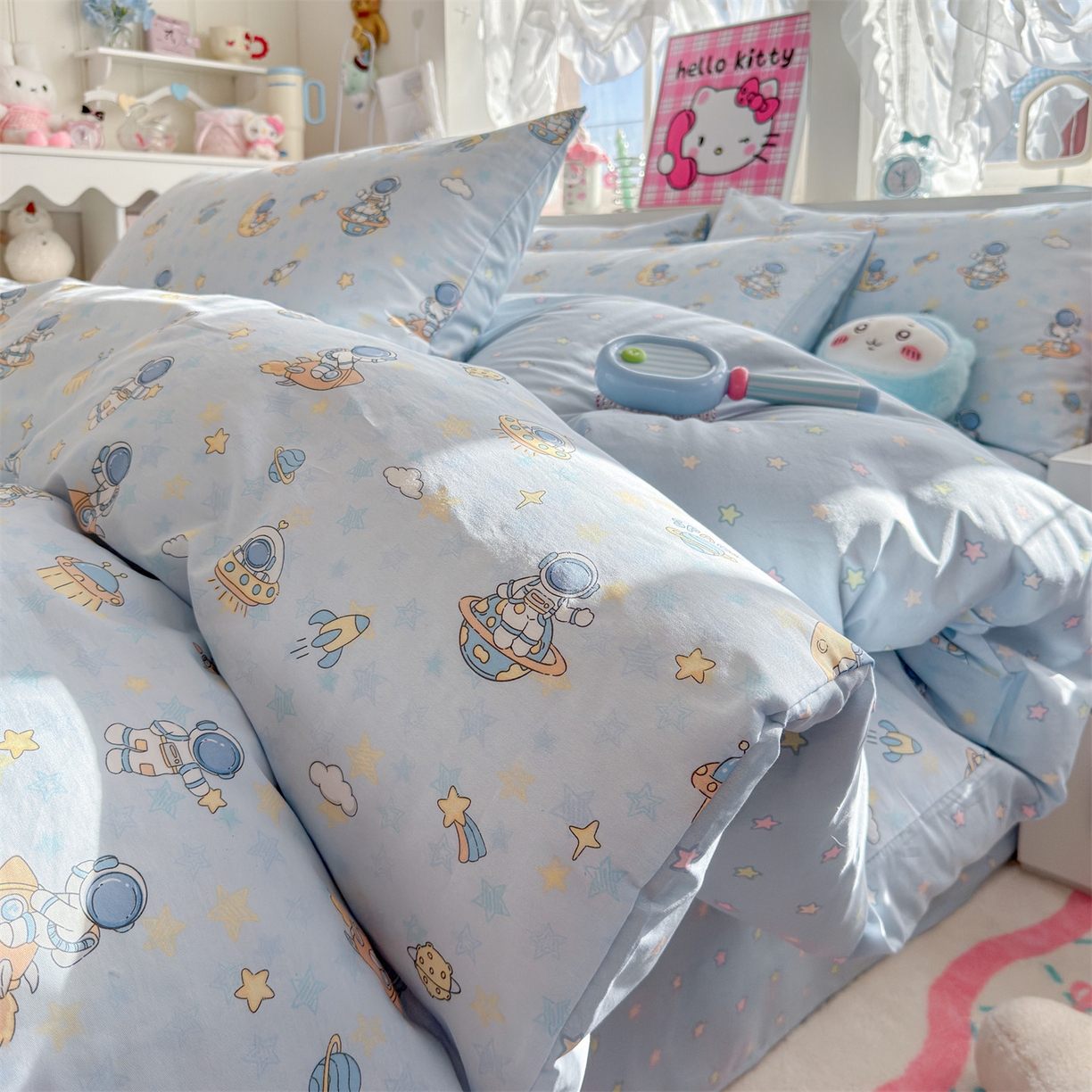 名兮家居 2026跑量款全棉印花四件套 遨游星际