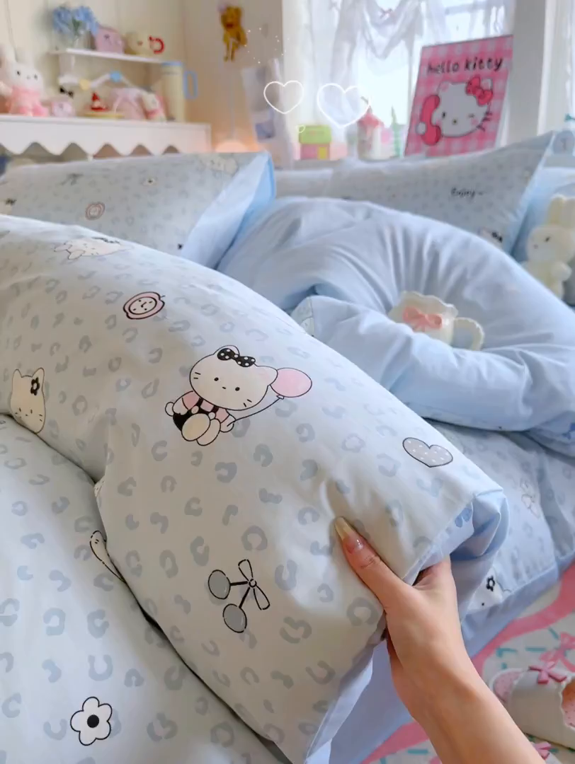 91家纺网 家纺一手货源 找家纺 名兮家居 2026跑量款全棉印花四件套 豹纹猫咪